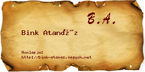 Bink Atanáz névjegykártya